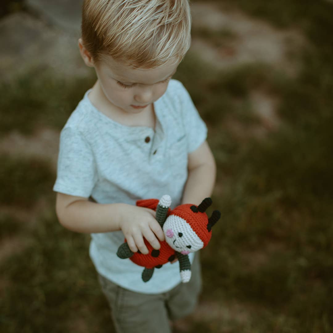 Little Lady Bug Crochet Rattle
