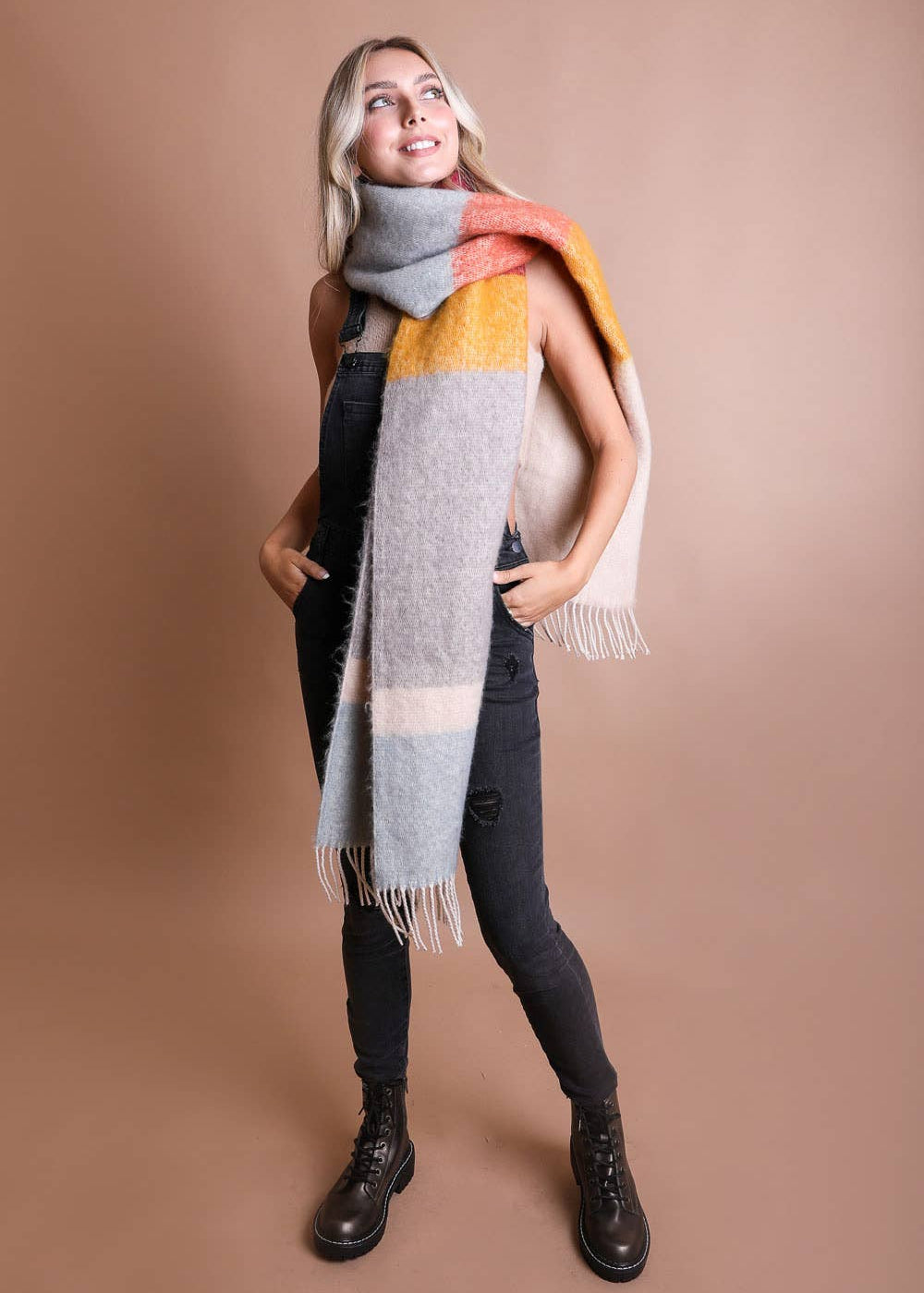 Color Block Soft Scarf