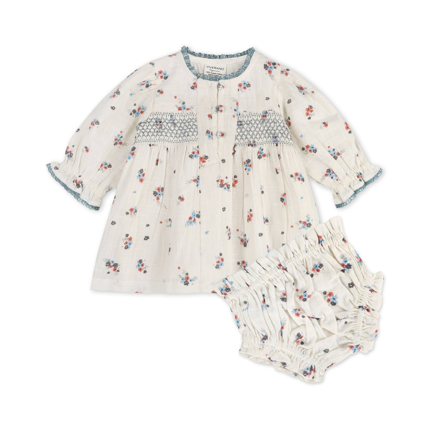 Juliet Smocked Floral Baby Dress & Bloomer Set