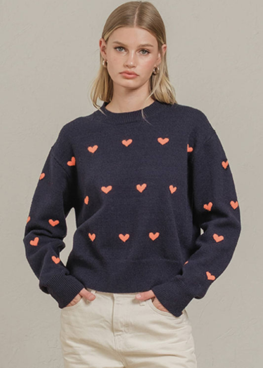Heart Point Knit Sweater