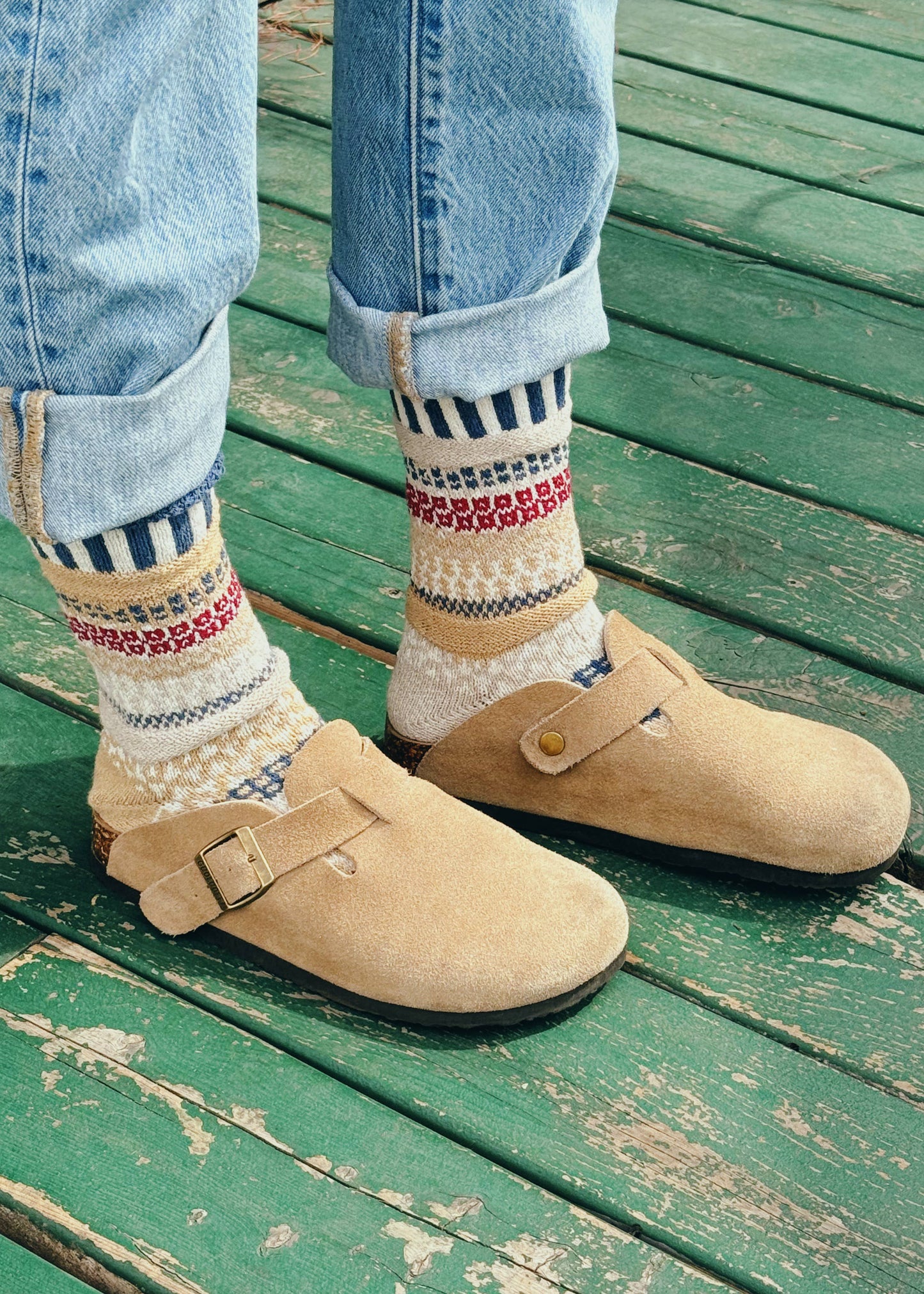 Bateau Mouche Crew Socks-Made In The USA