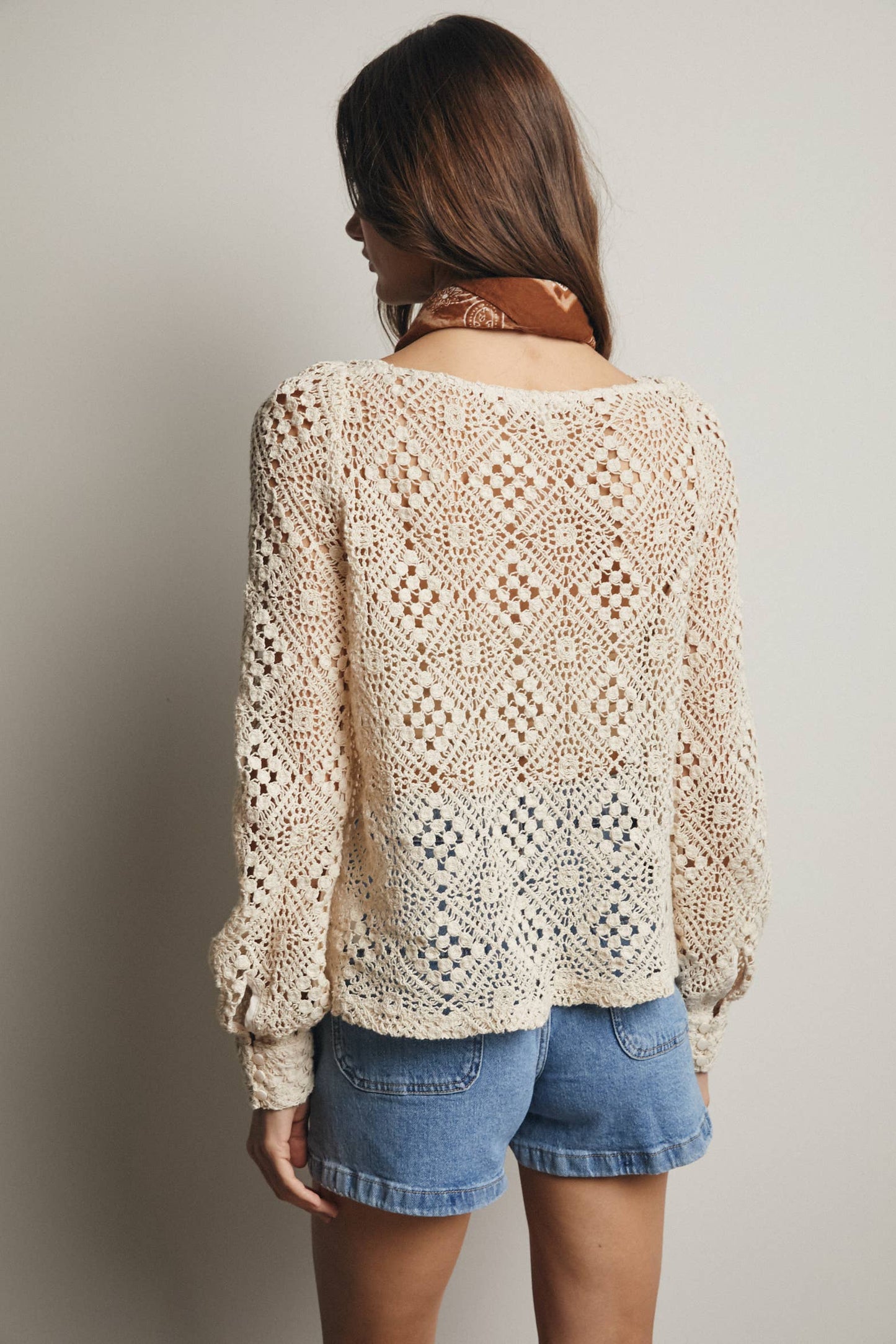 Jody Crochet Square Neck Top