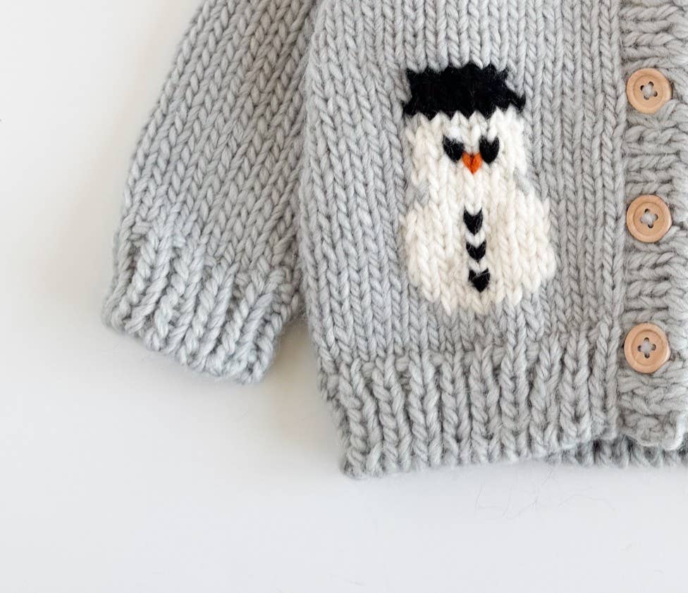 Snowman Cardigan Winter Knit Sweater Baby Kids Matching: S; 12-24M