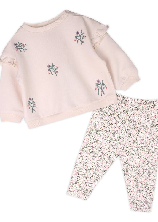 Violet Bouquet Baby Sweatshirt & Legging Set