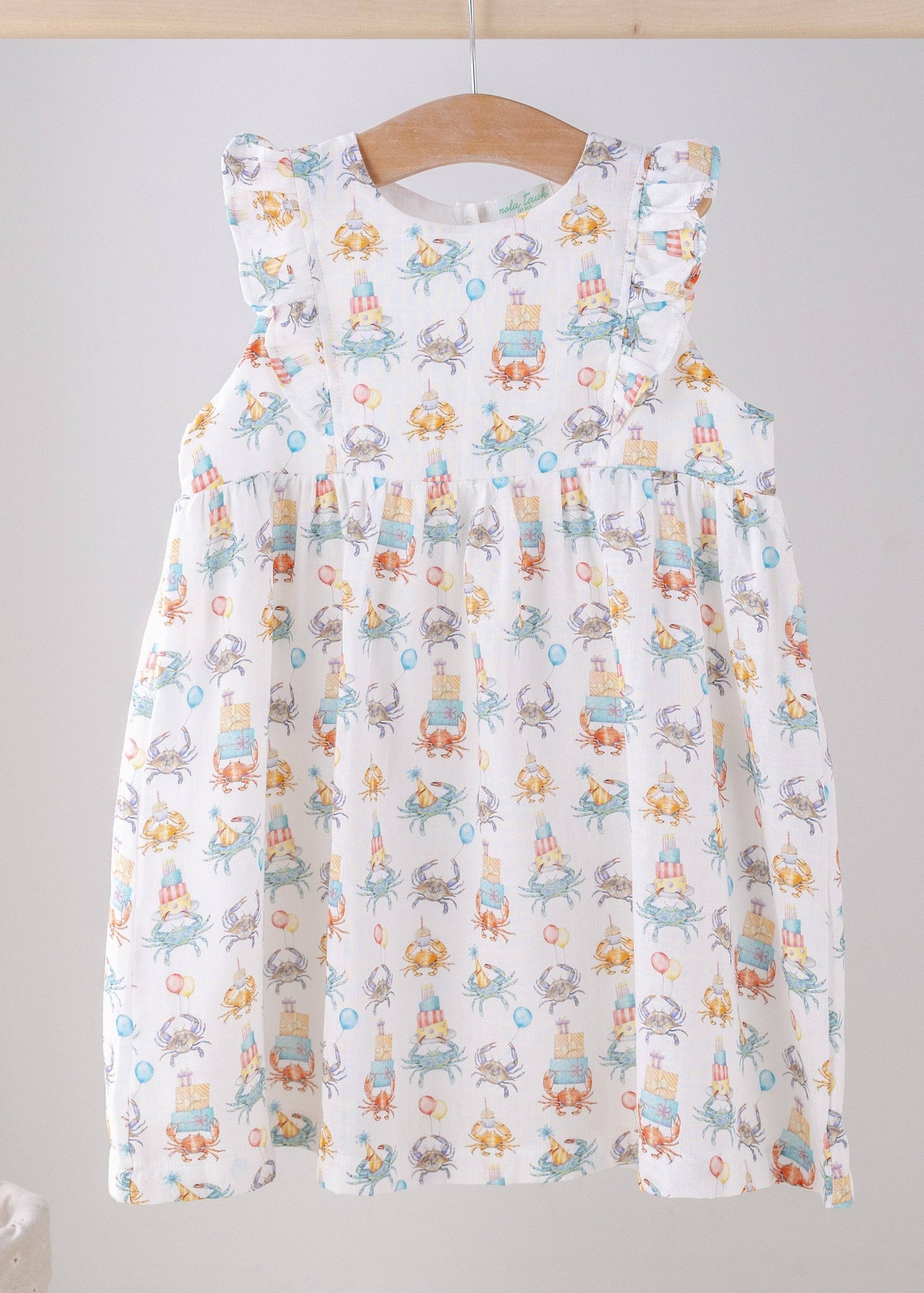 Crabby Birthday Organic Muslin Bubble Romper