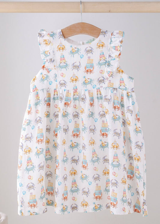 Crabby Birthday Organic Muslin Dress: 12M/2T