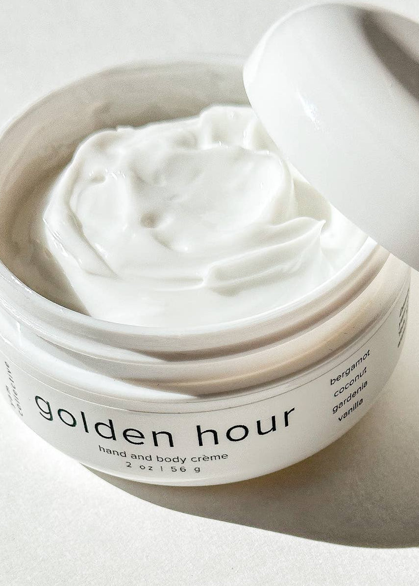 Hand + body creme: golden hour / mandarin, gardenia, musk