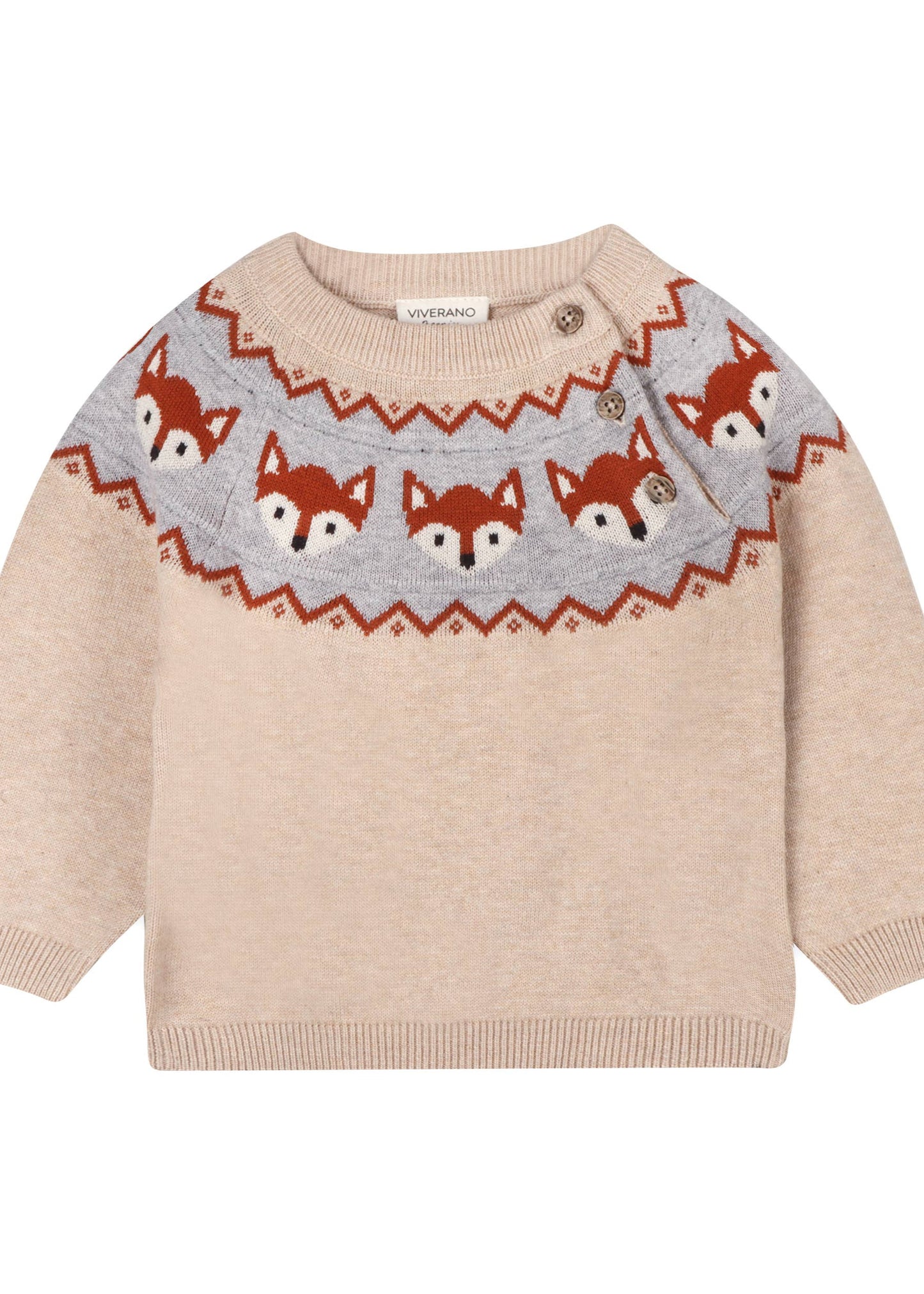 Fox Fair Isle Sweater Knit Baby Pullover