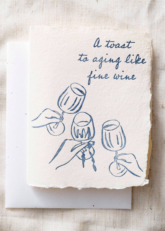 Toasting To A Fine Wine Birthday Celebration Greeting Card