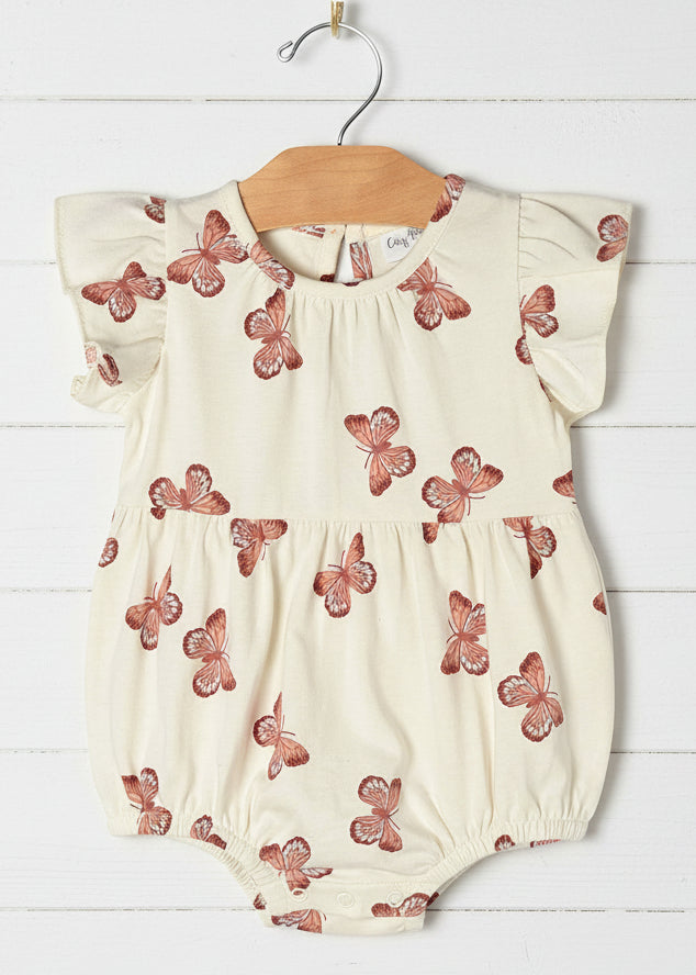 Butterflies Flutter Sleeve Short Romper