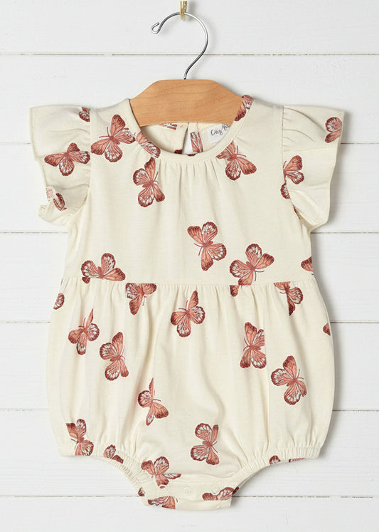 Butterflies Flutter Sleeve Short Romper