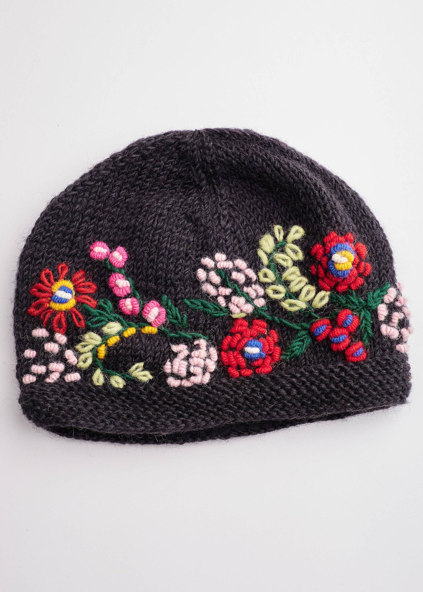 Floral Embroidered Beanie