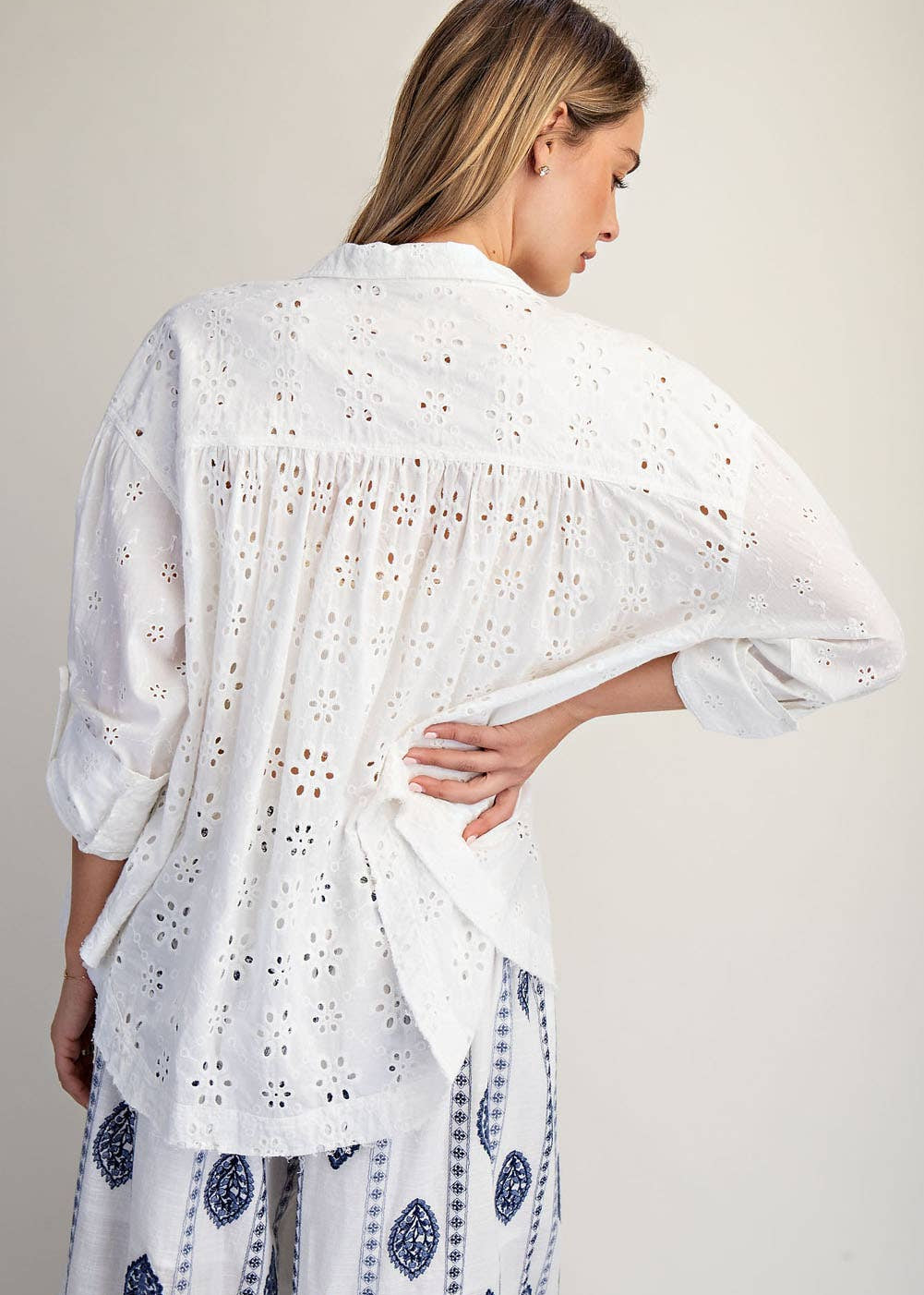 Eyelet Button Down