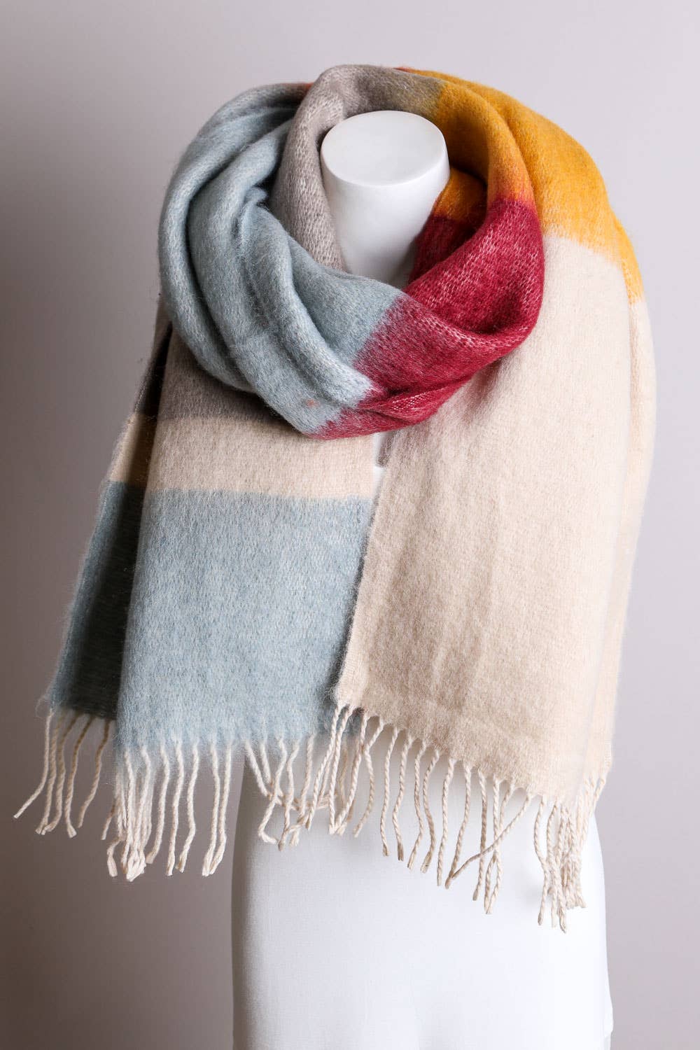 Color Block Soft Scarf