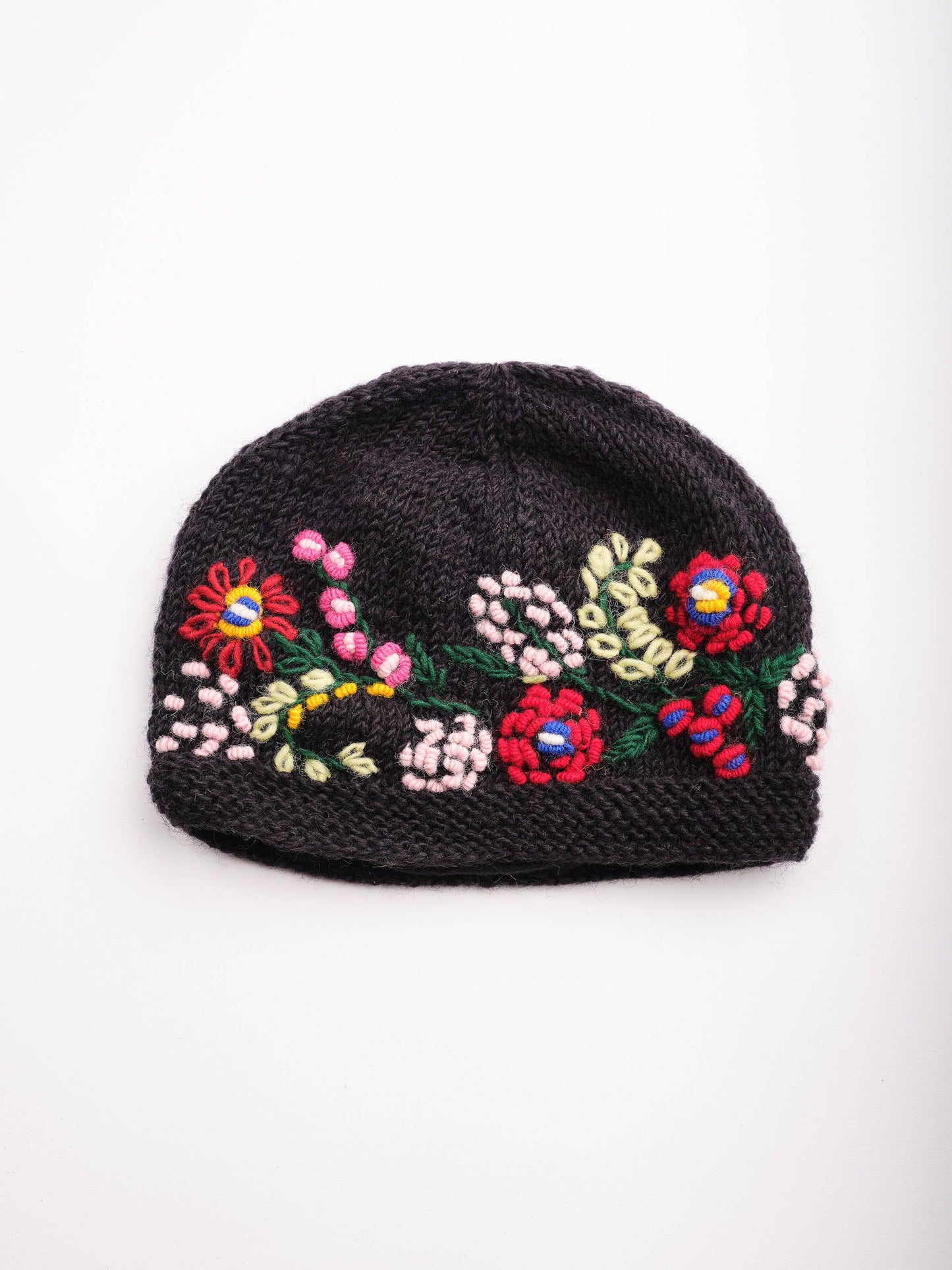 Floral Embroidered Beanie