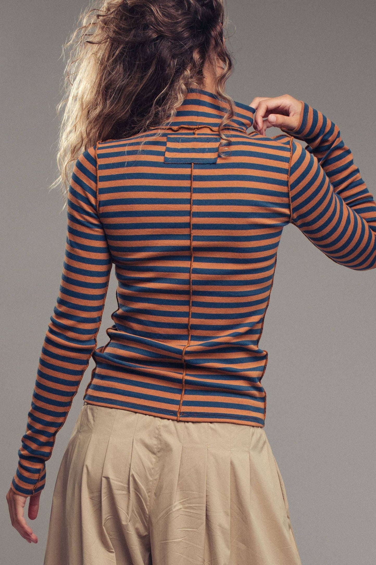 Jill Top-Teal&Brown