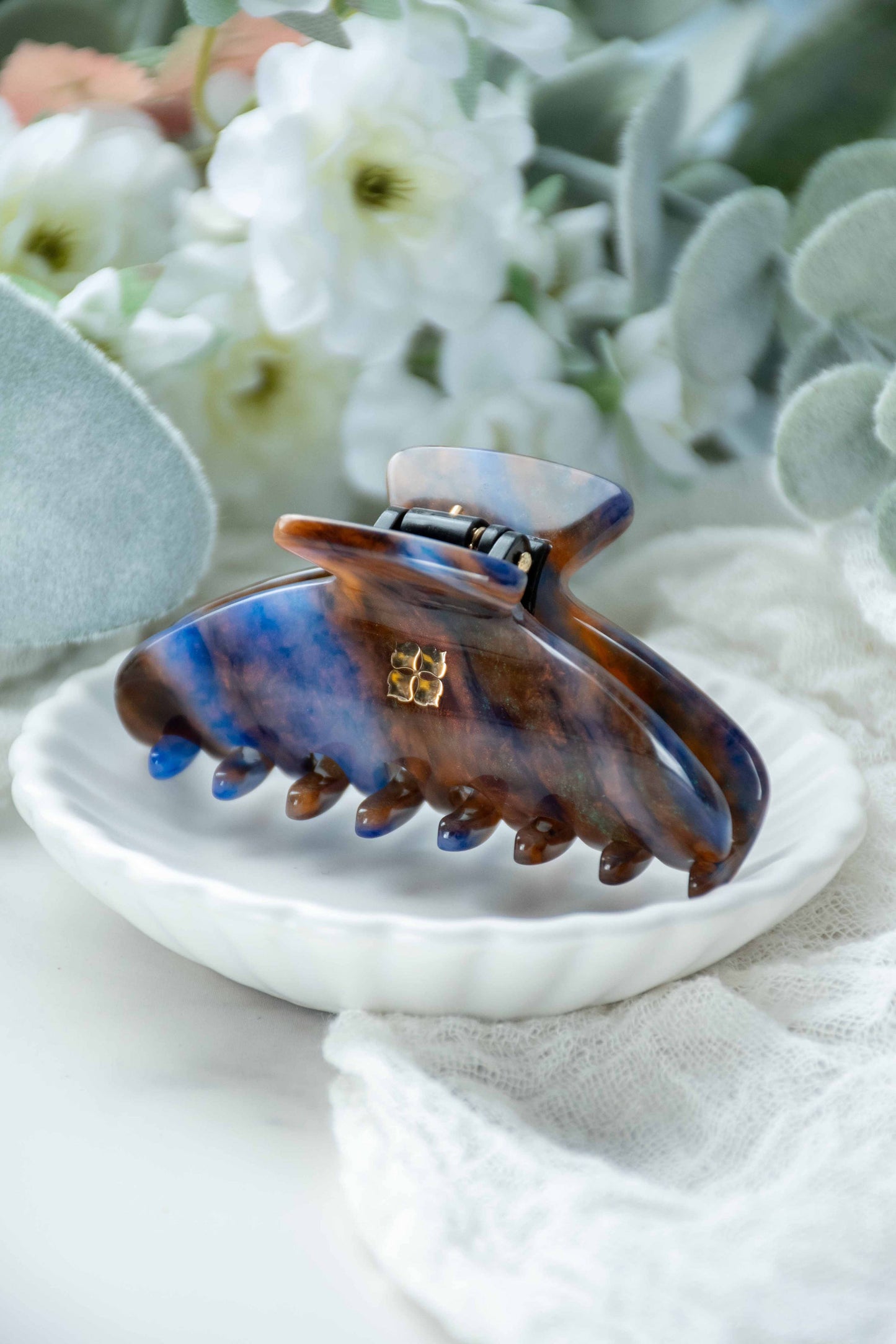 Mini Hair Claw -Blue Jasper