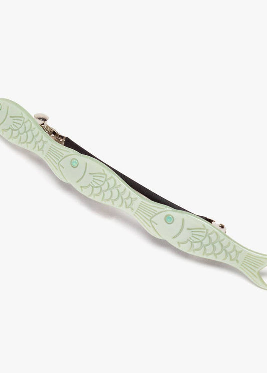 Jade Fish Green Acetate Women's French Barrette Hair Clip