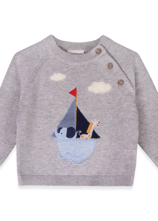 Sailboat Applique Sweater