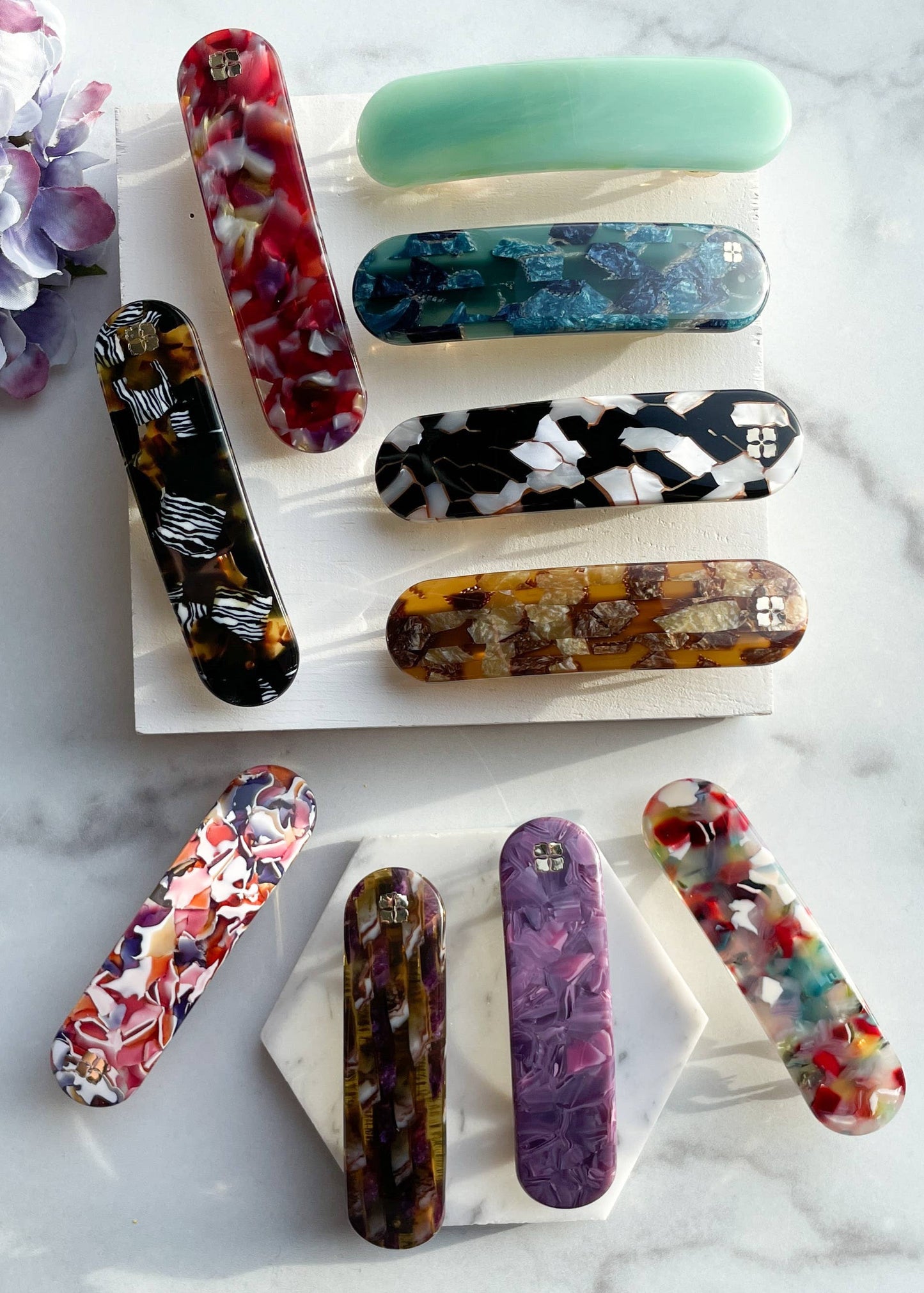 Oval Acetate Barrette-Assorted