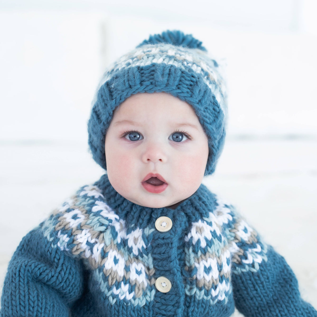 Fairisle Slate Cardigan Sweater for Baby & Toddler: 12-18 months