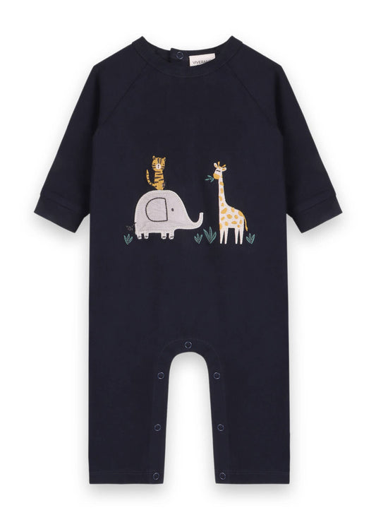 Animal Safari Embroidered Baby Jumpsuit