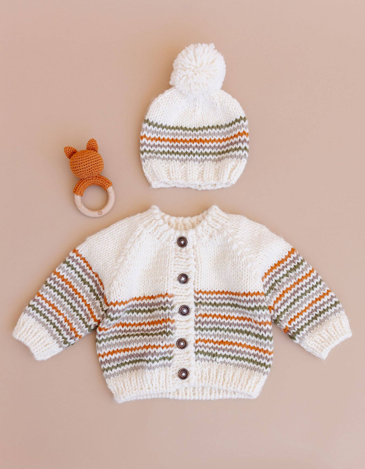 Retro Woodland Stripe Baby Hat