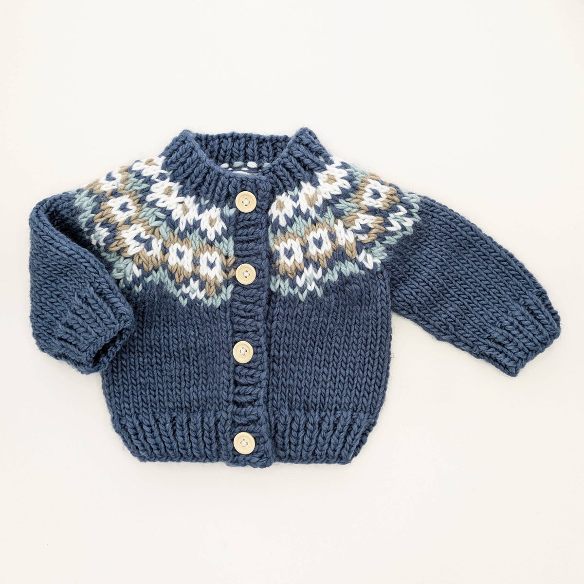 Fairisle Slate Cardigan Sweater for Baby & Toddler: 12-18 months