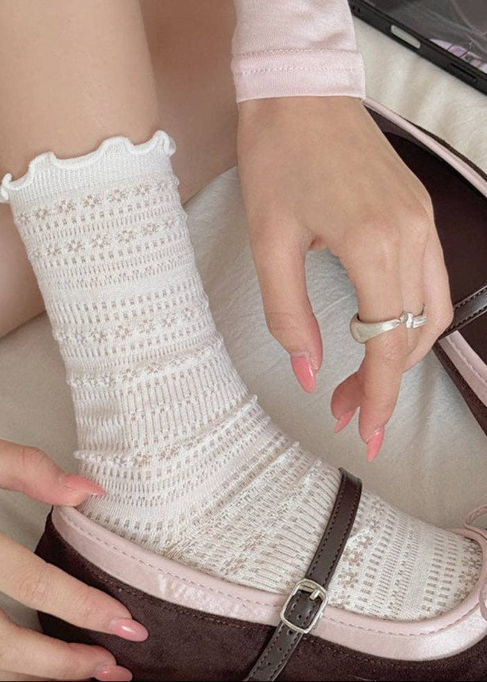 Ruffle Pointelle Socks