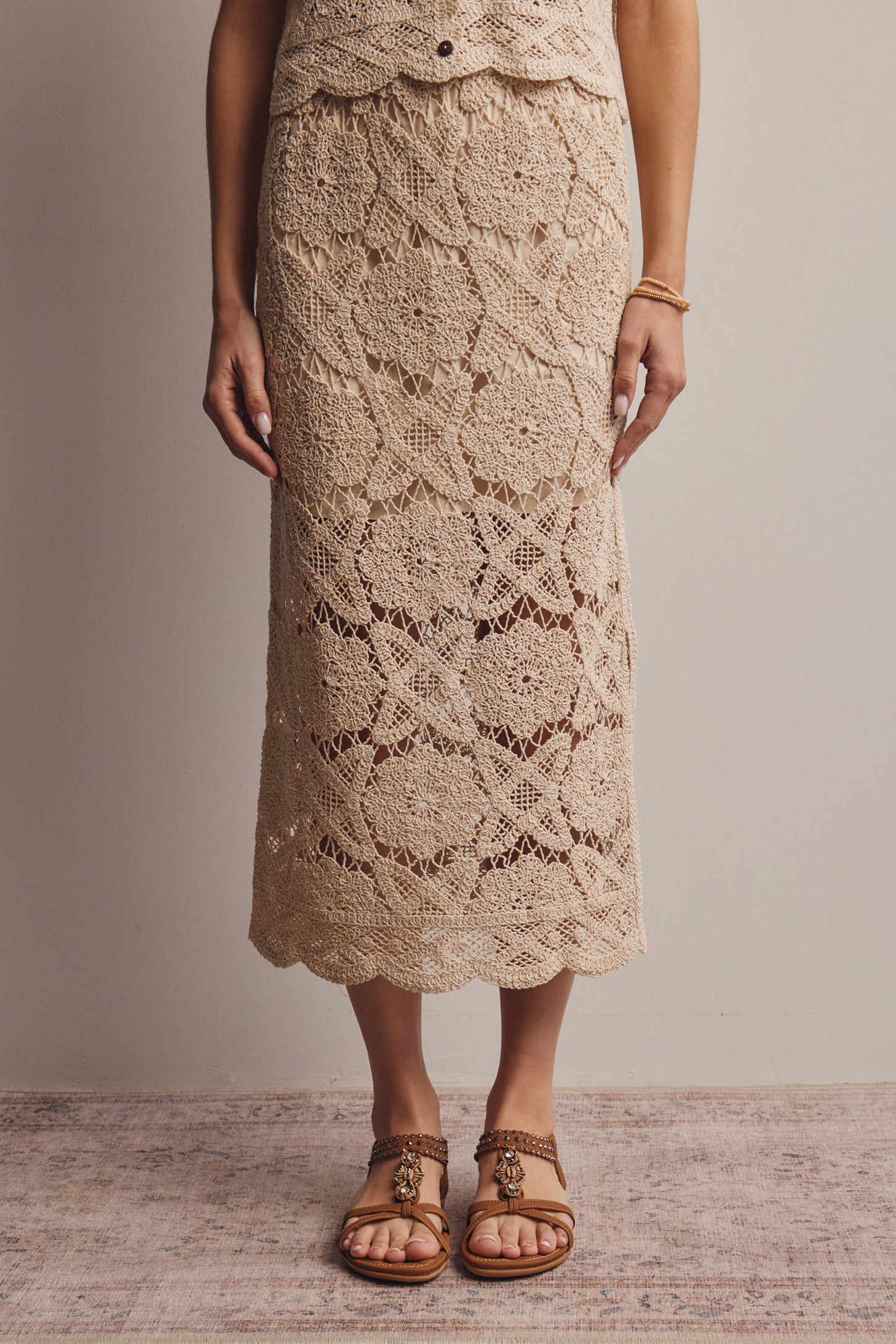 Julia Crochet Midi Skirt