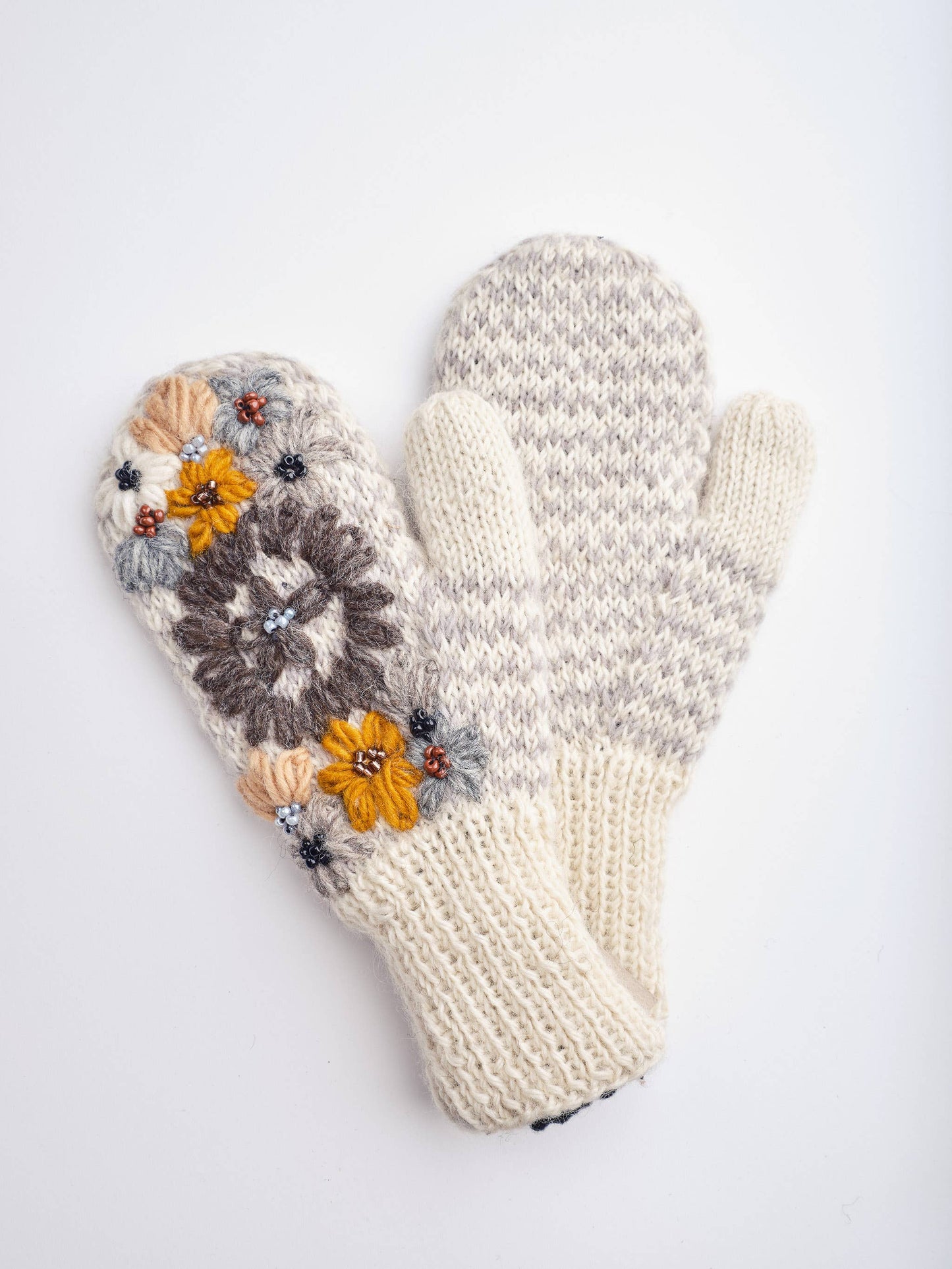 Embroidered Ivory Beanie