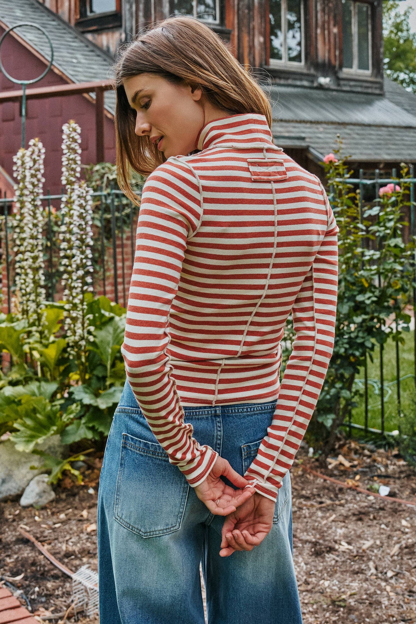 Jill Top-Rust Stripe