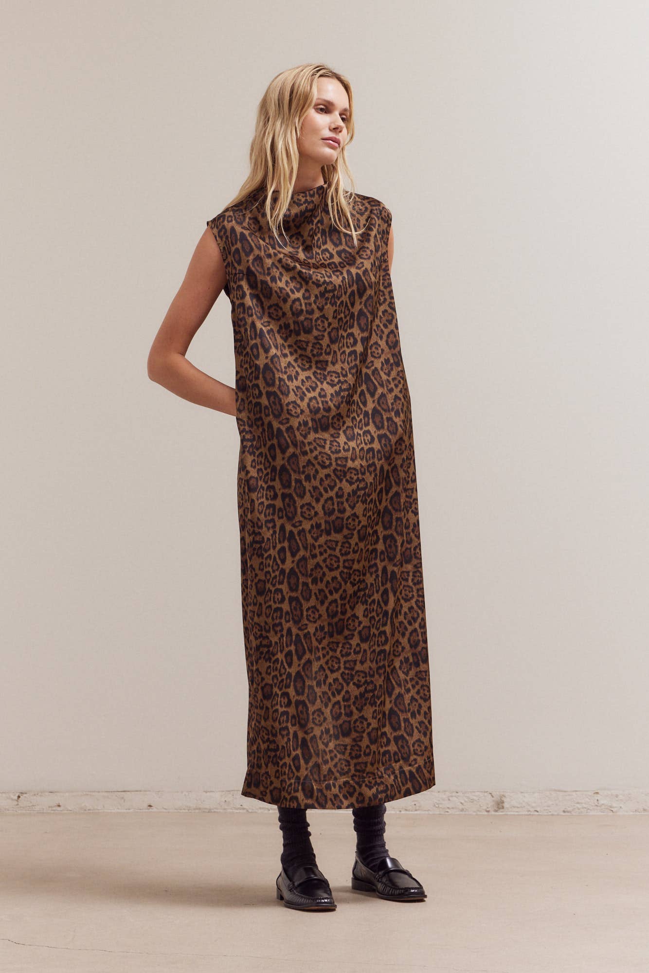 Leopard Mock Neck Dress