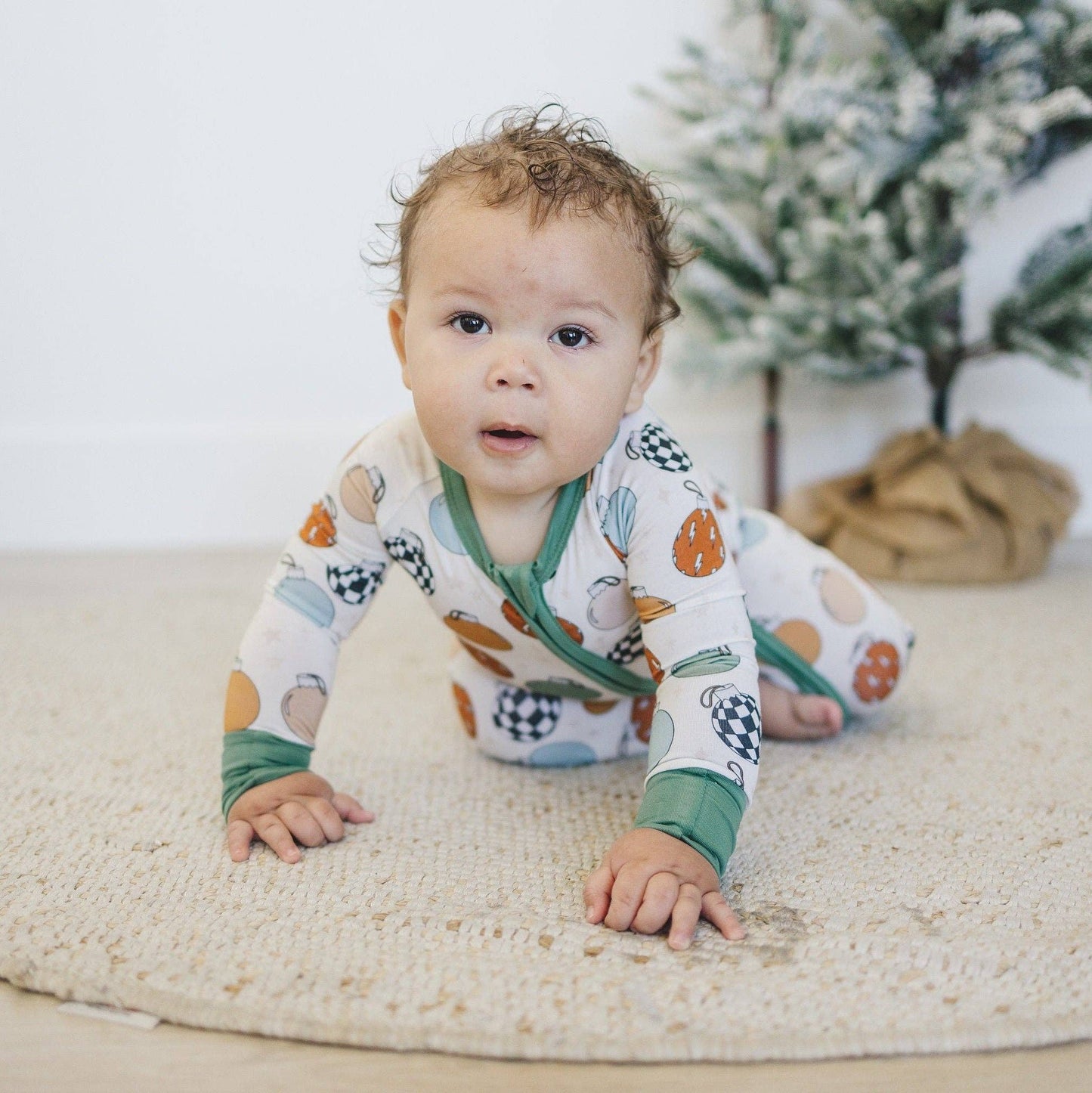 Christmas Ornament Bamboo Zippy Romper