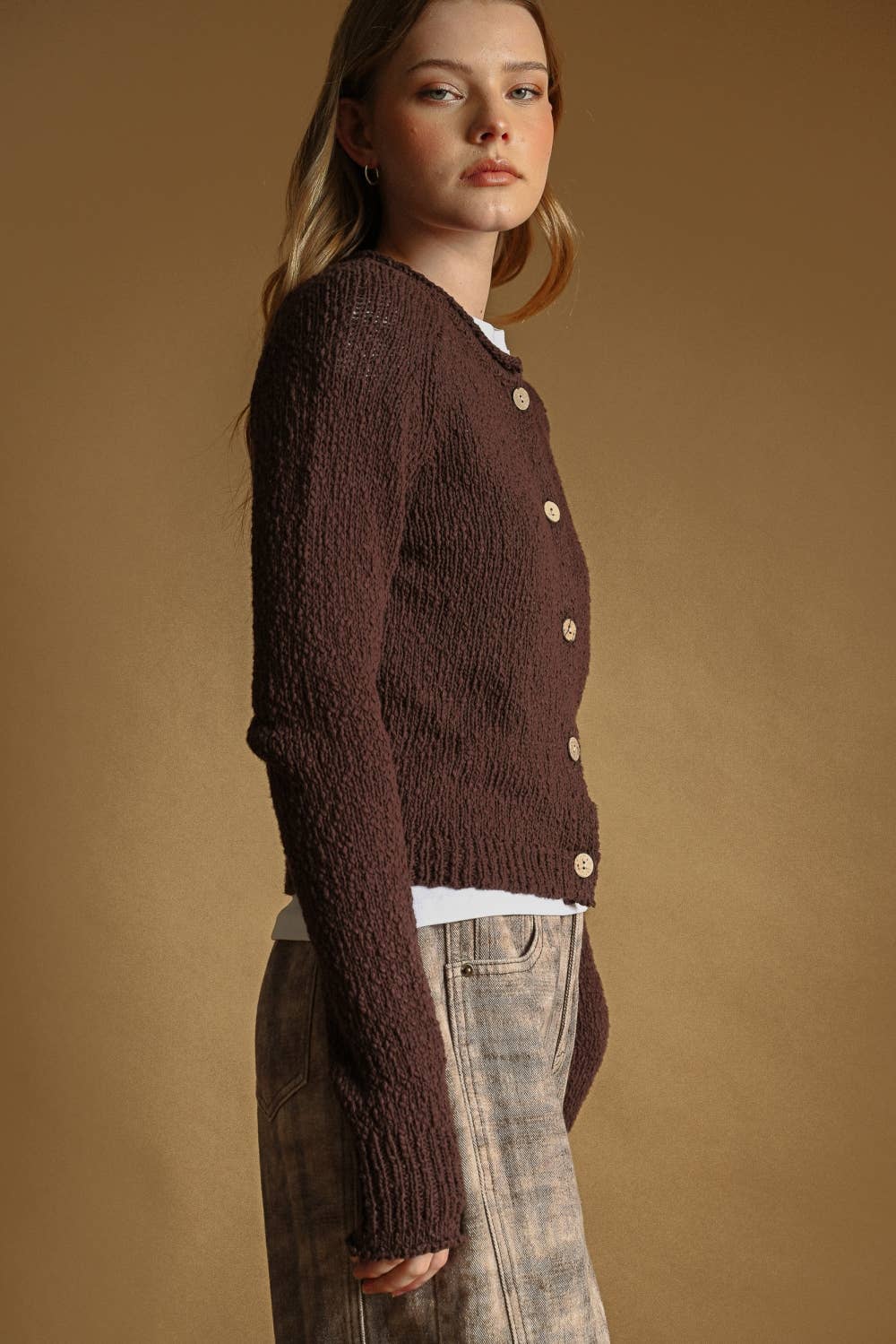 Jess Cardigan-Chocolate