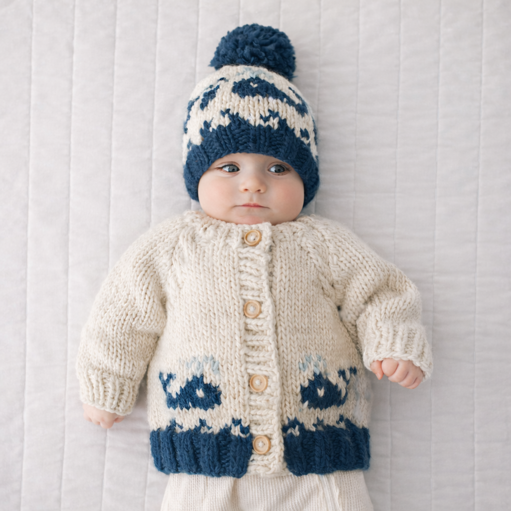 Whale Cardigan Sweater for Baby & Toddler: 12-18 months