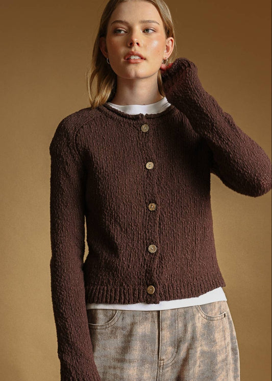 Jess Cardigan-Chocolate