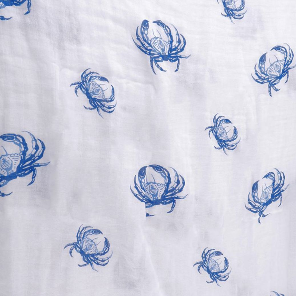 Blue Crab Muslin Swaddle Baby Blanket