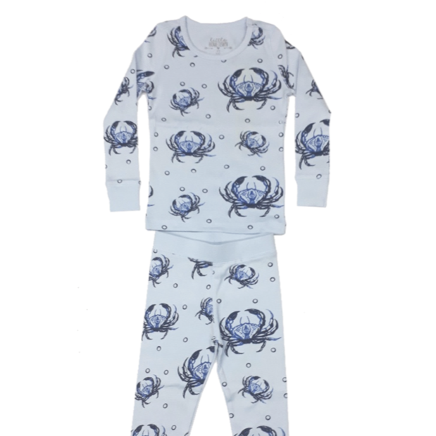 Blue Crab Cotton Pajamas
