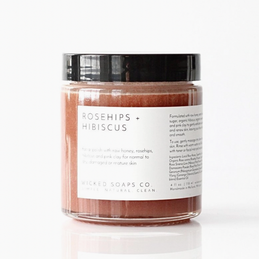 Rosehips & HIbiscus Honey Face Poliish-Great for mature skin