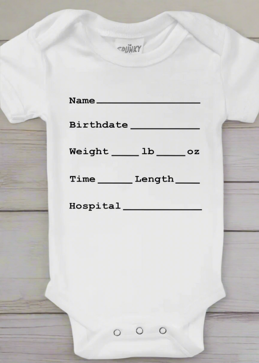 Baby Stats Onesie